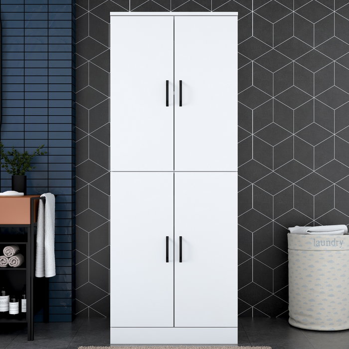Hanah Home KD109 - 3198 Armario para Lavadora Blanco 70x181.8x72.5 cm Aglomerado Melamina Montaje Pared Organización Lavadero